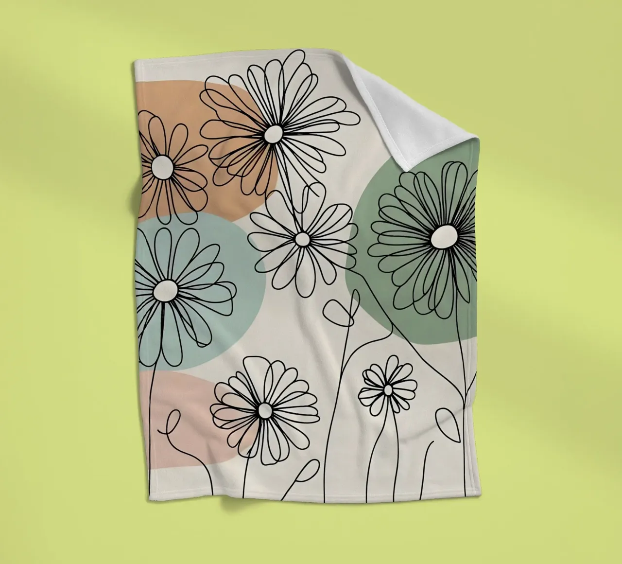 Line art minimalista di fiori di margherita coperta in pile da Bloom And Brush