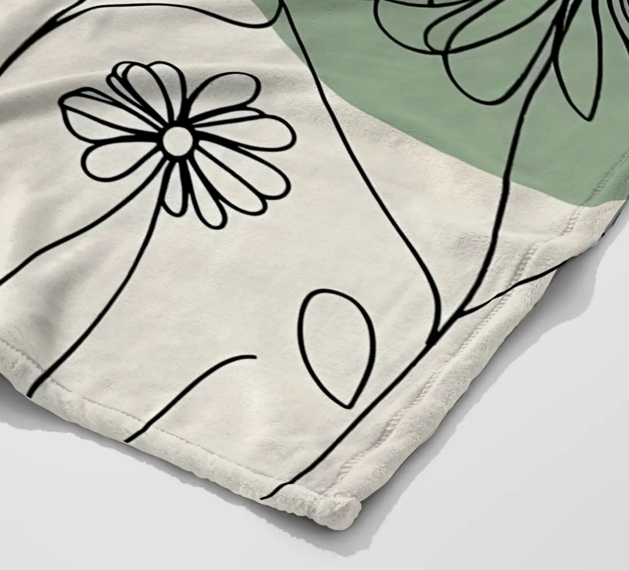 Line art minimalista di fiori di margherita coperta in pile da Bloom And Brush