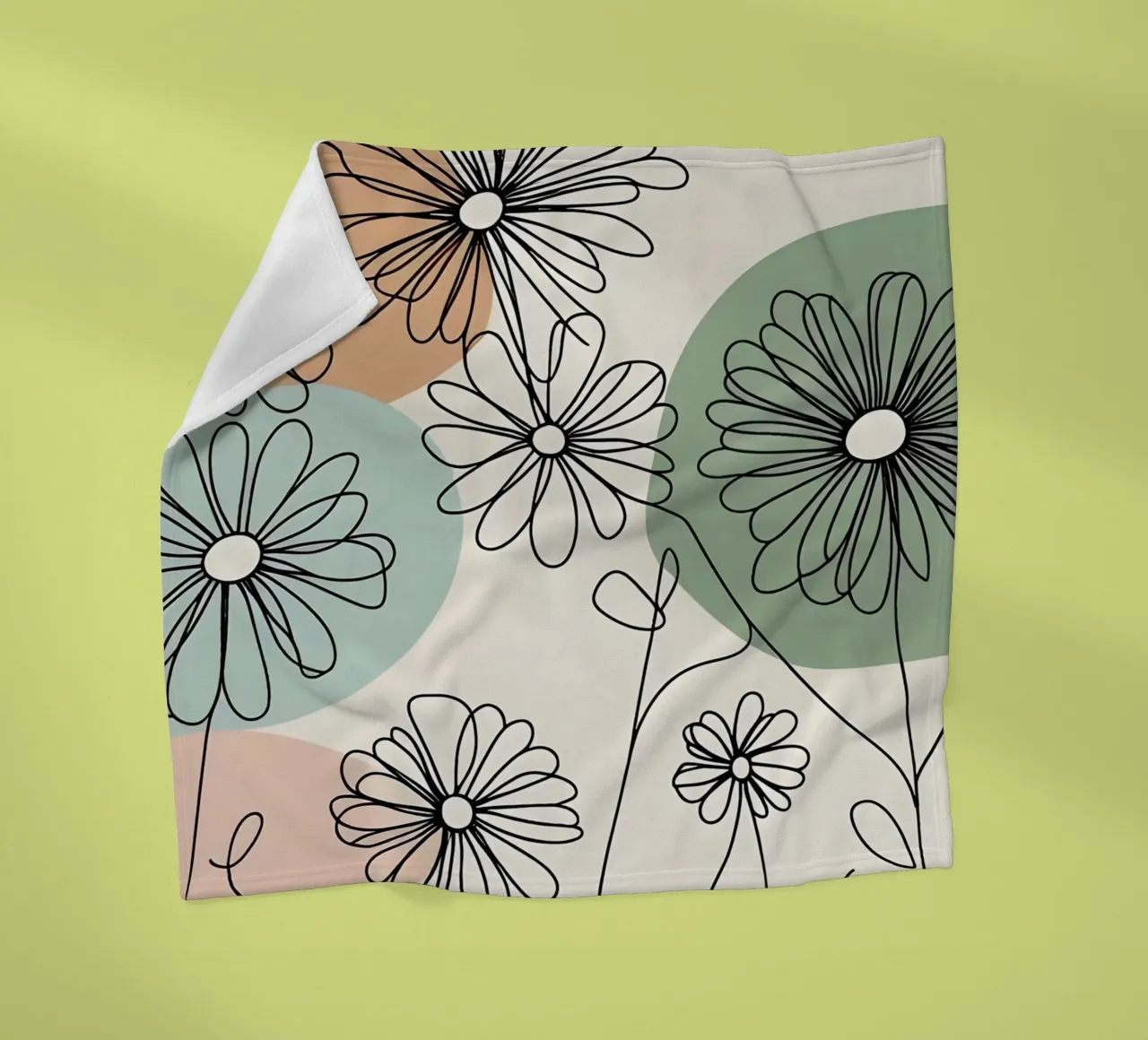 Line art minimalista di fiori di margherita coperta in pile da Bloom And Brush