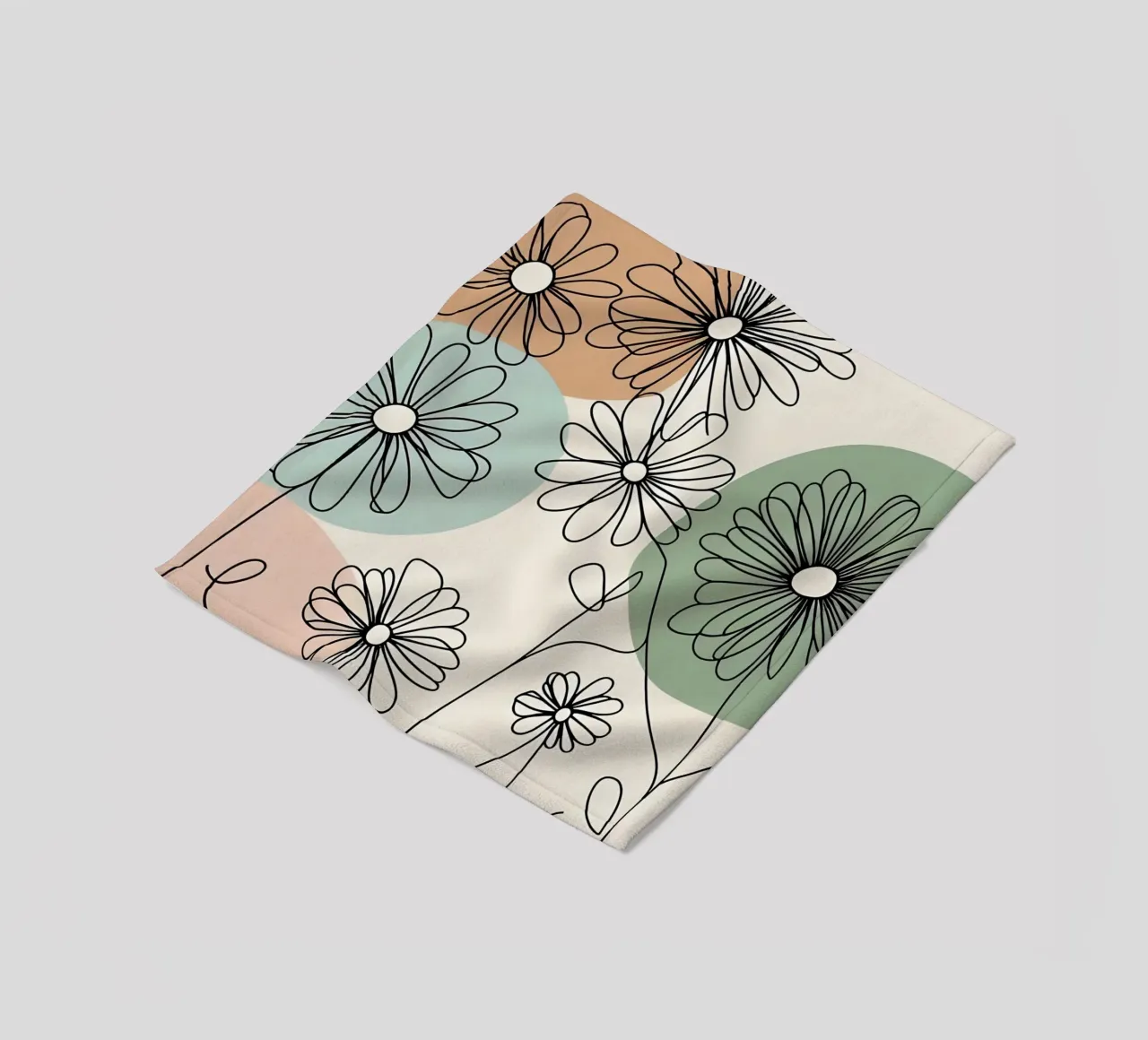 Line art minimalista di fiori di margherita coperta in pile da Bloom And Brush