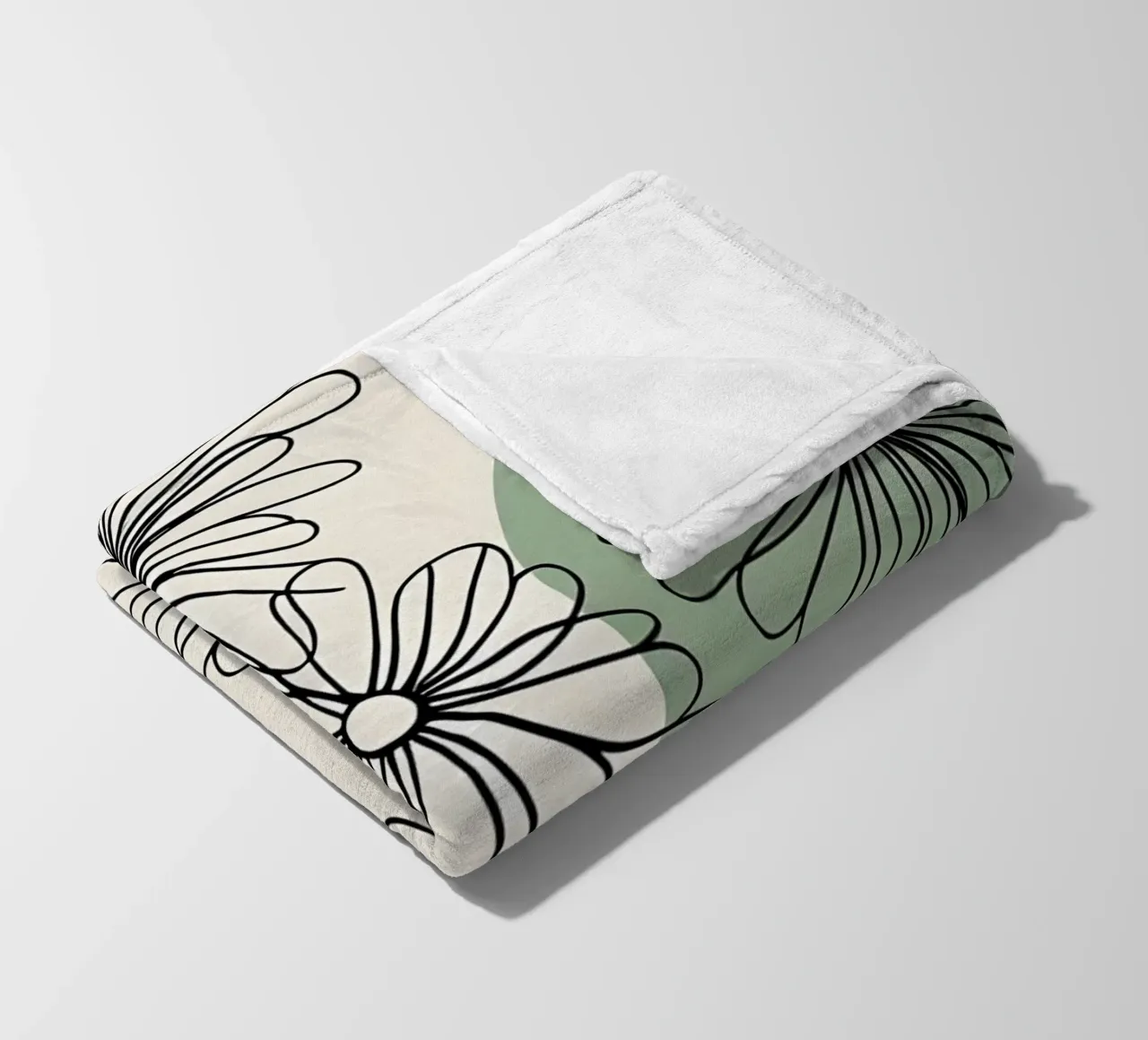Line art minimalista di fiori di margherita coperta in pile da Bloom And Brush