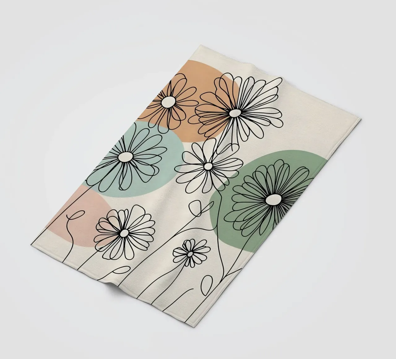 Line art minimalista di fiori di margherita coperta in pile da Bloom And Brush
