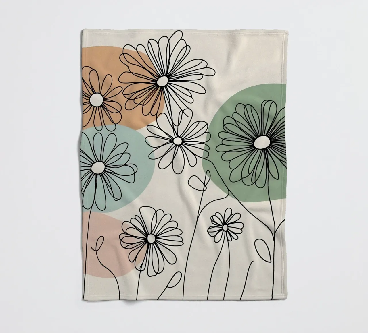 Line art minimalista di fiori di margherita coperta in pile da Bloom And Brush