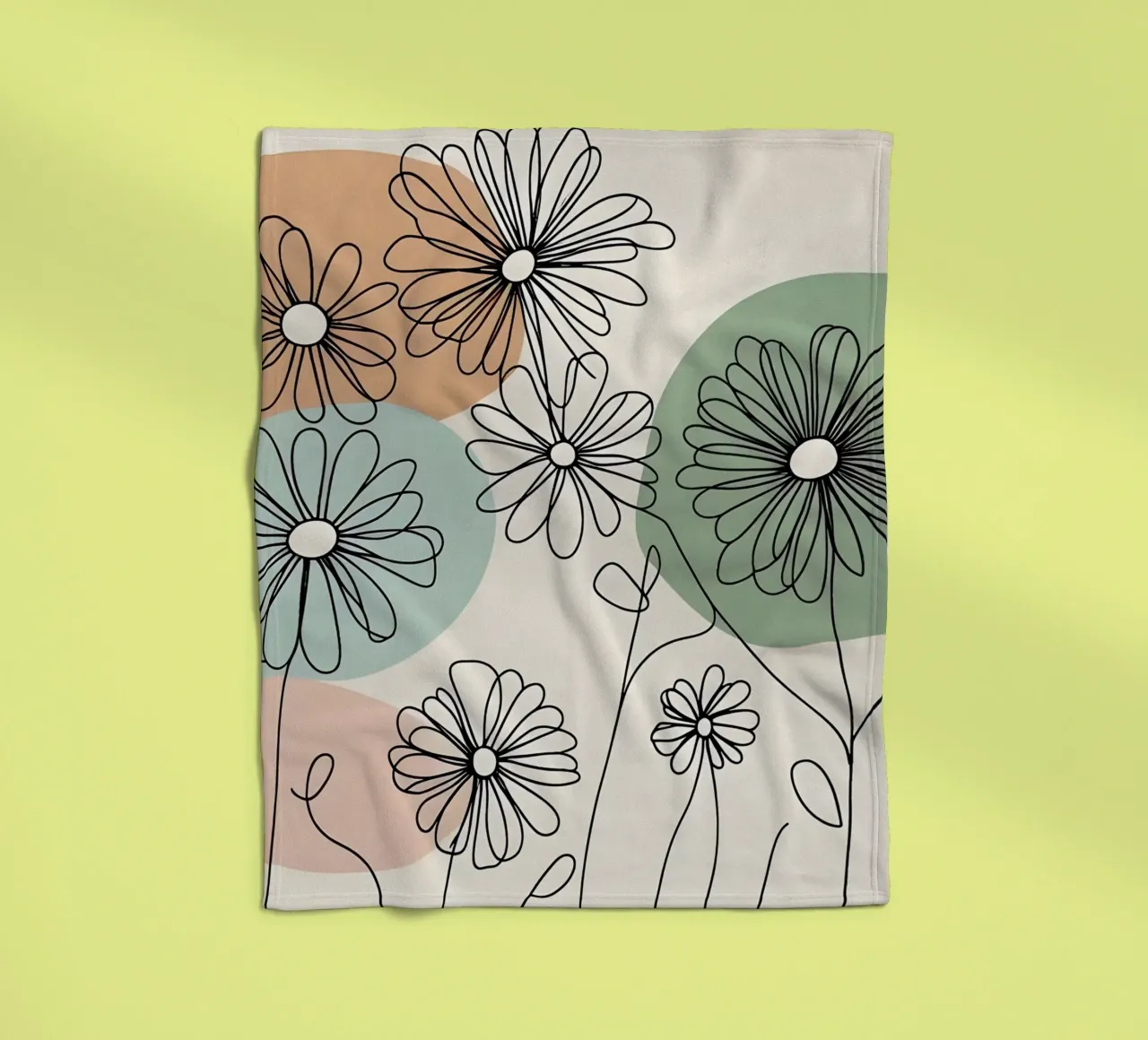 Line art minimalista di fiori di margherita coperta in pile da Bloom And Brush