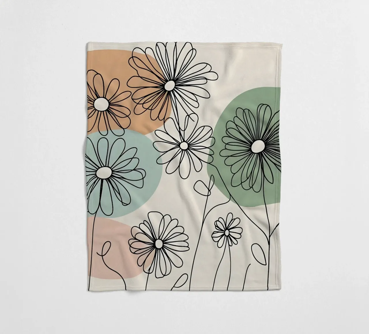 Line art minimalista di fiori di margherita coperta in pile da Bloom And Brush
