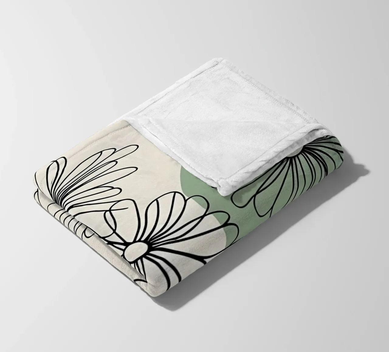Line art minimalista di fiori di margherita coperta in pile da Bloom And Brush