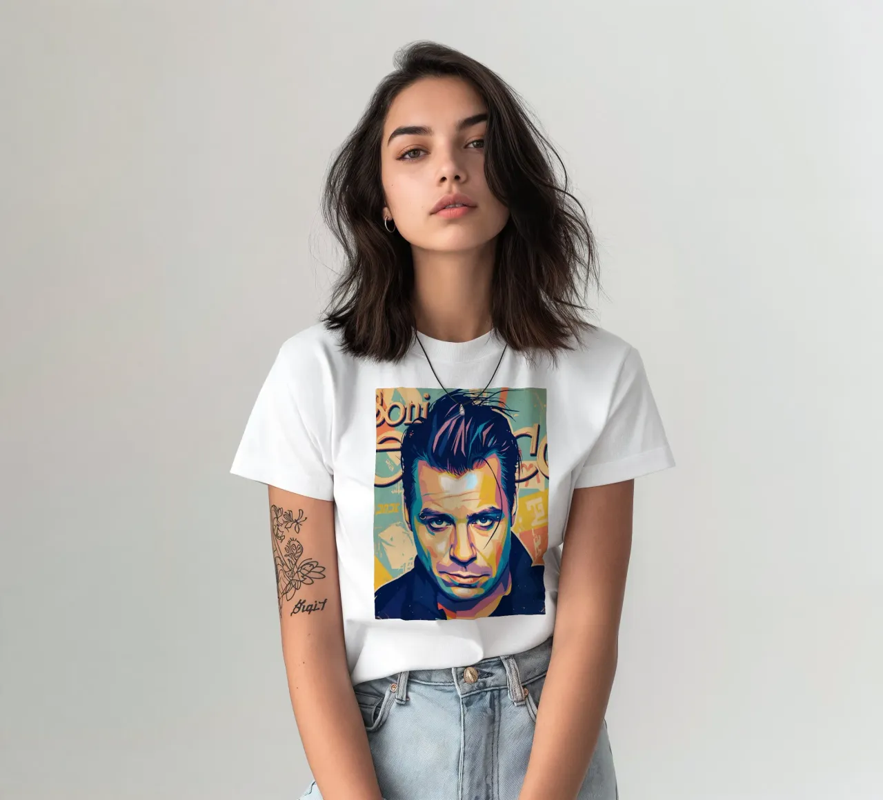 Till Lindemann ritratto pop art t-shirt da Hantamrata