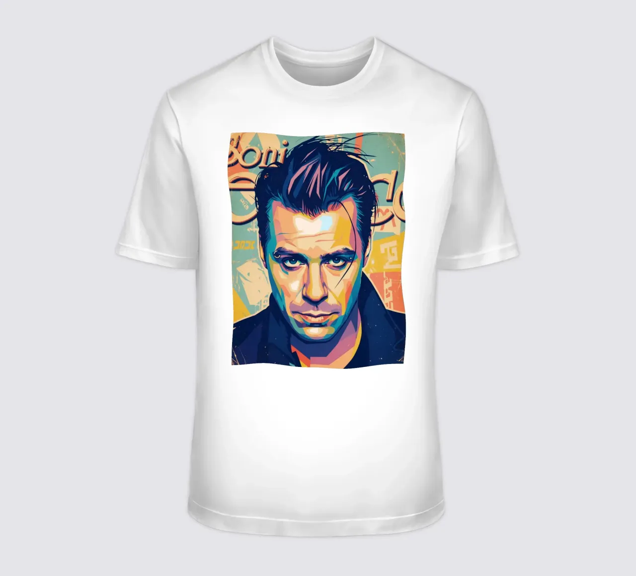 Till Lindemann ritratto pop art t-shirt da Hantamrata