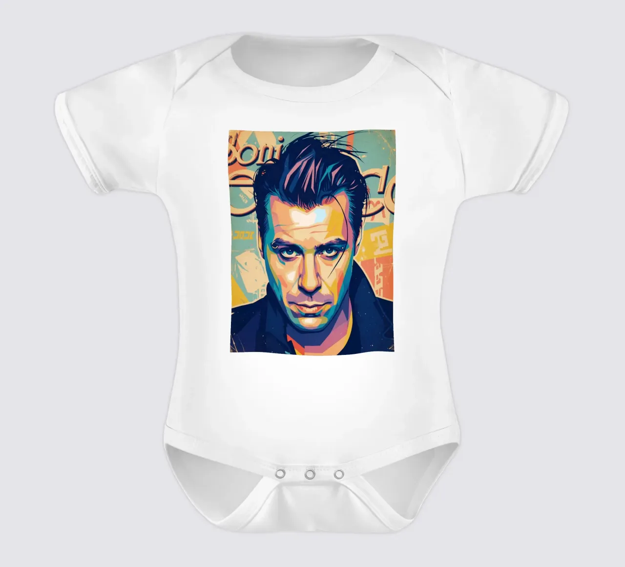 Till Lindemann ritratto pop art body neonato maniche corte da Hantamrata