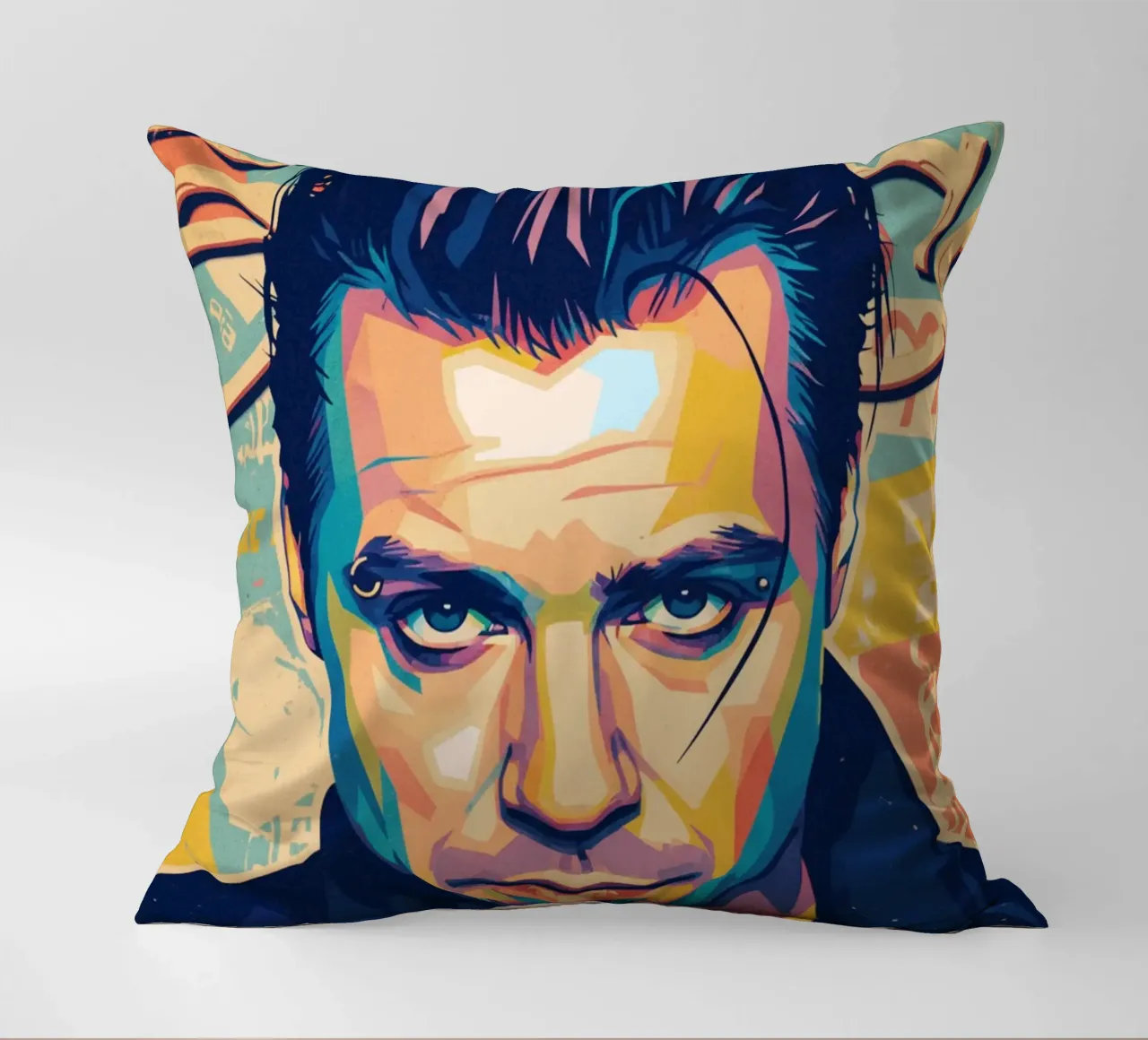 Till Lindemann ritratto pop art cuscino da Hantamrata