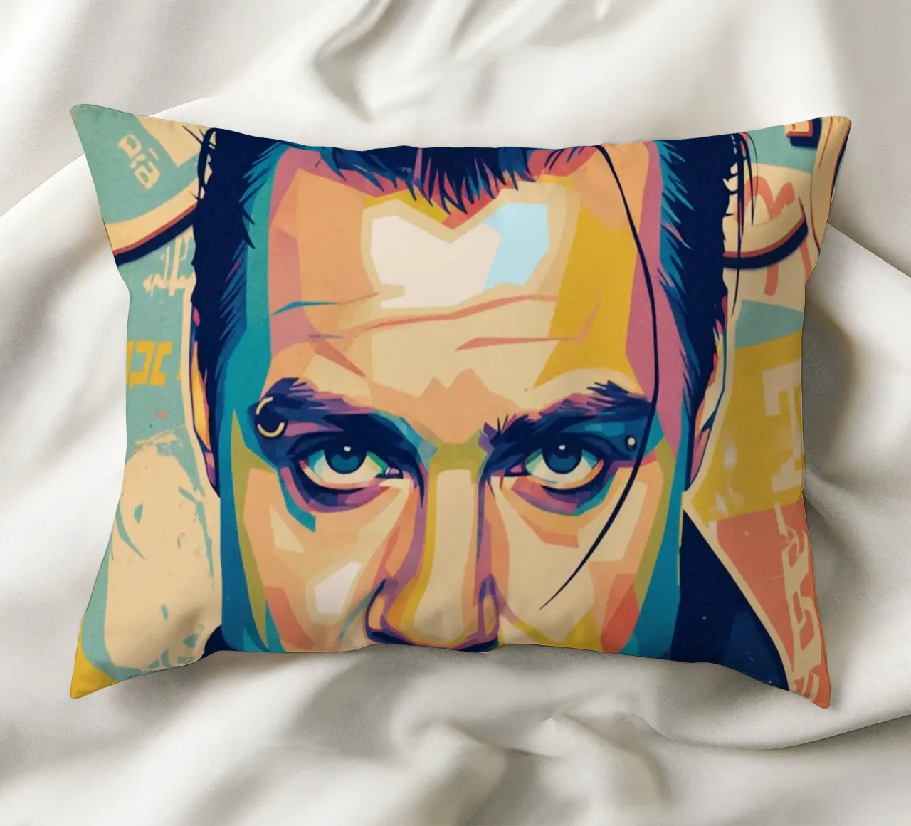 Till Lindemann ritratto pop art cuscino da Hantamrata