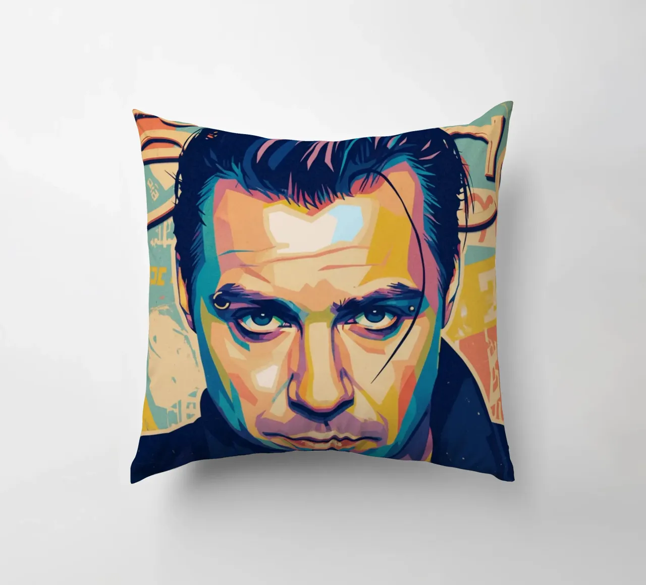 Till Lindemann ritratto pop art cuscino da Hantamrata