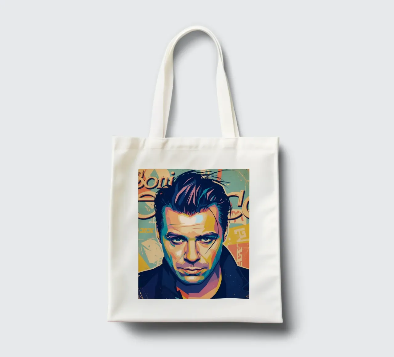 Till Lindemann ritratto pop art borsa in juta da Hantamrata