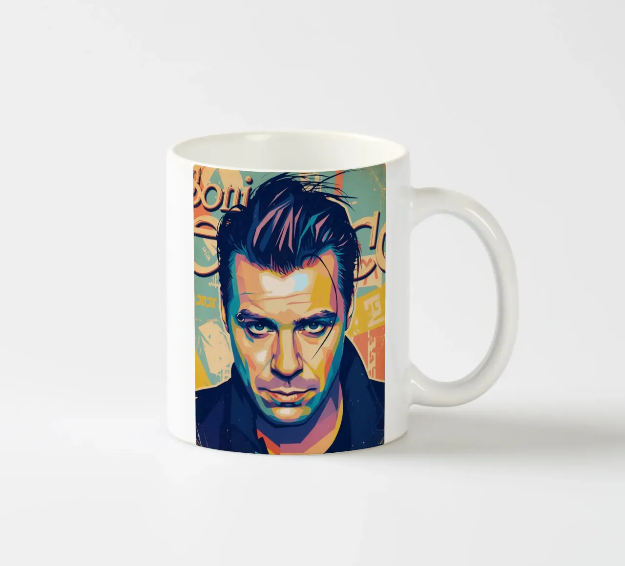 Till Lindemann ritratto pop art tazza in ceramica da Hantamrata