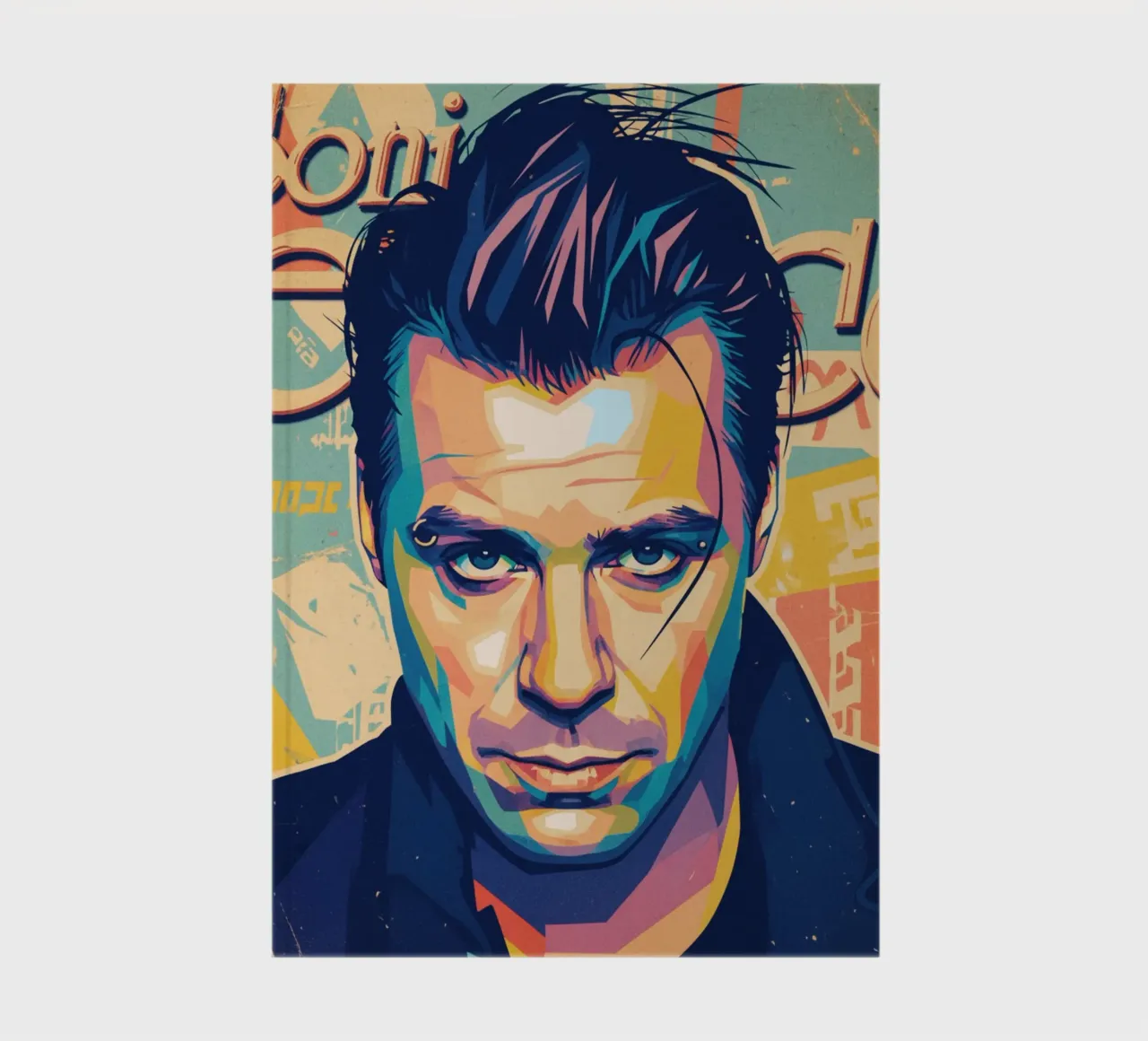 Till Lindemann pop art portrait notebook by Hantamrata