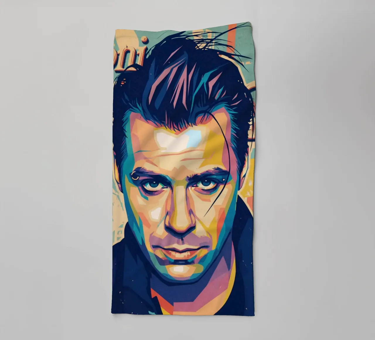 Till Lindemann pop-art portret badhanddoek van Hantamrata