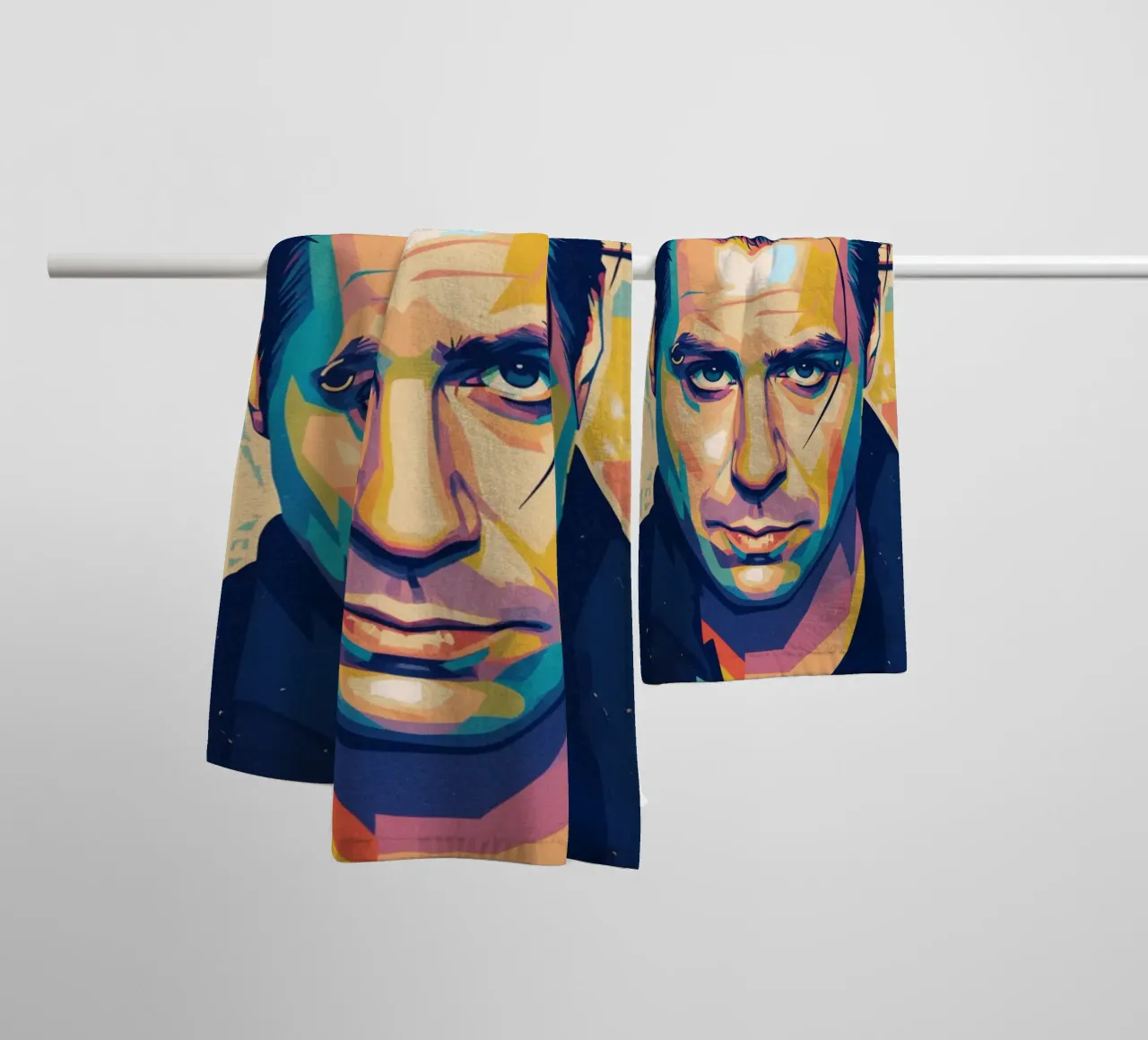 Till Lindemann pop-art portret badhanddoek van Hantamrata