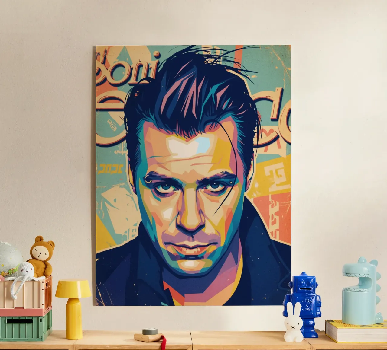 Till Lindemann ritratto pop art plexiglass da Hantamrata