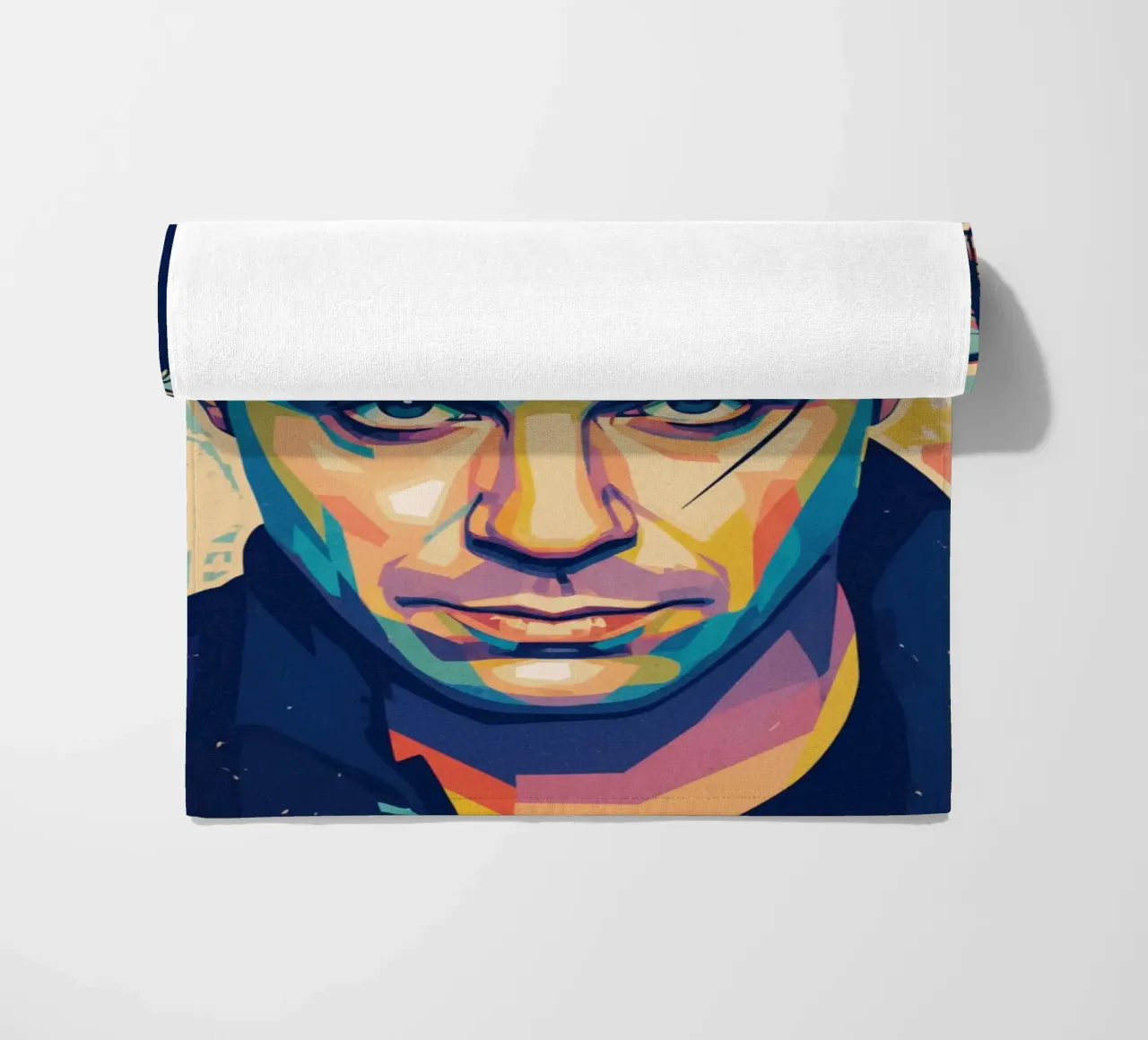 Till Lindemann ritratto pop art telo mare da Hantamrata
