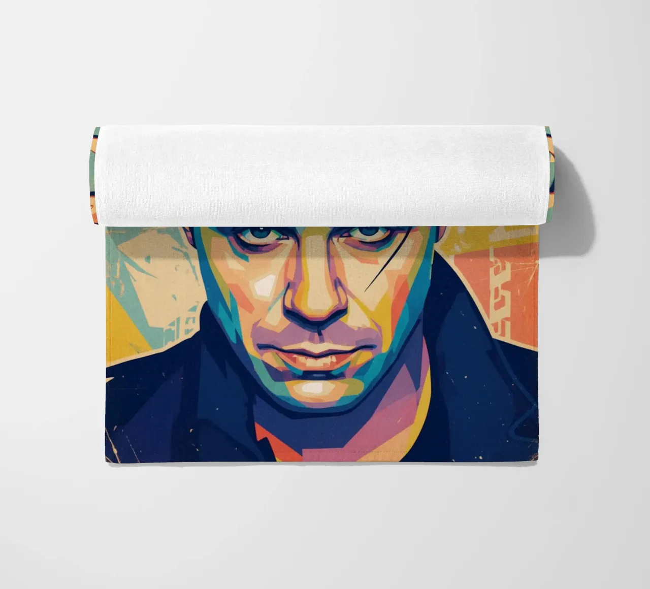 Till Lindemann ritratto pop art telo mare da Hantamrata