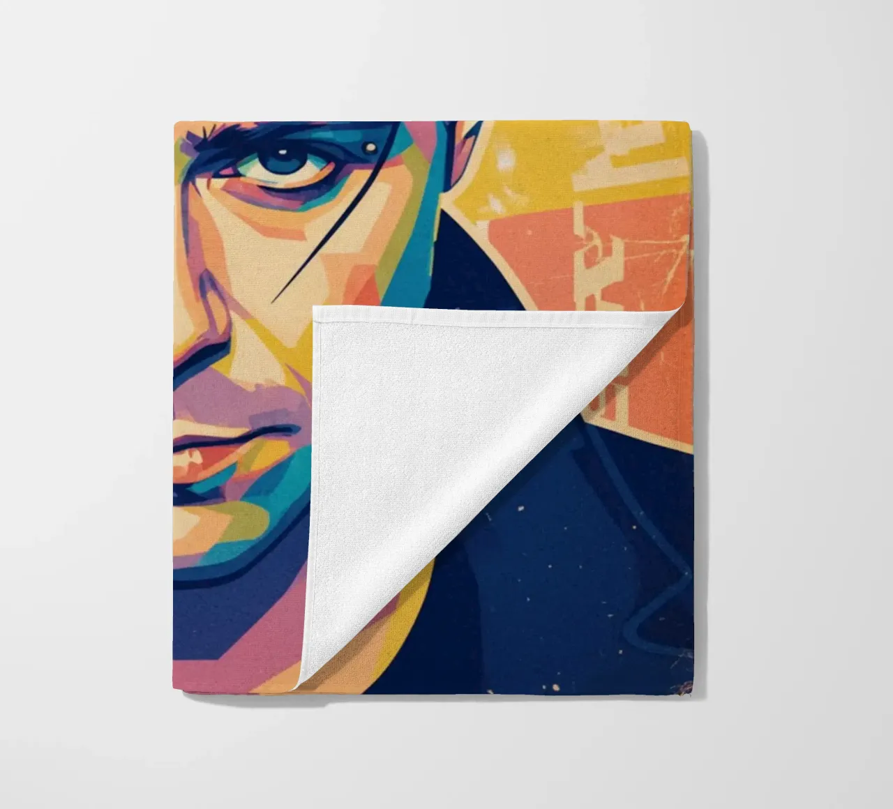 Till Lindemann ritratto pop art telo mare da Hantamrata