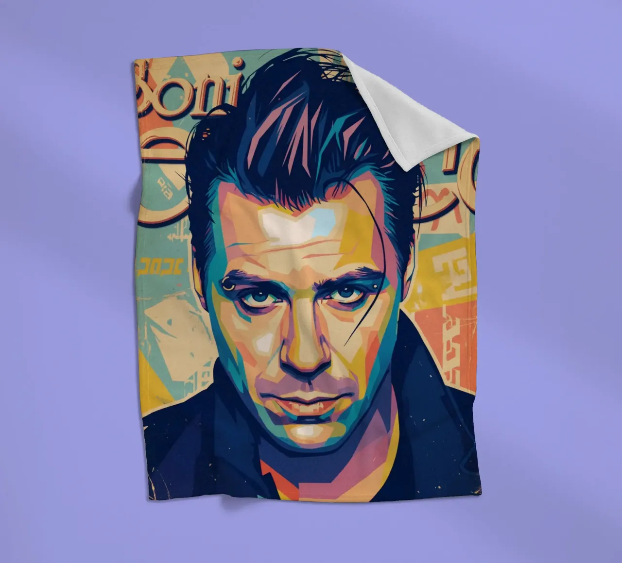 Till Lindemann ritratto pop art coperta in pile da Hantamrata
