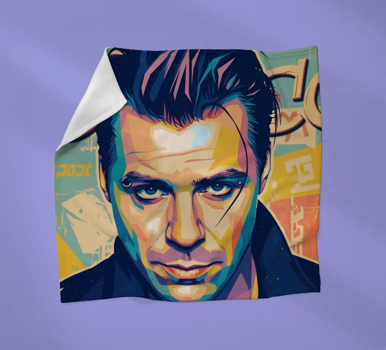 Till Lindemann ritratto pop art coperta in pile da Hantamrata