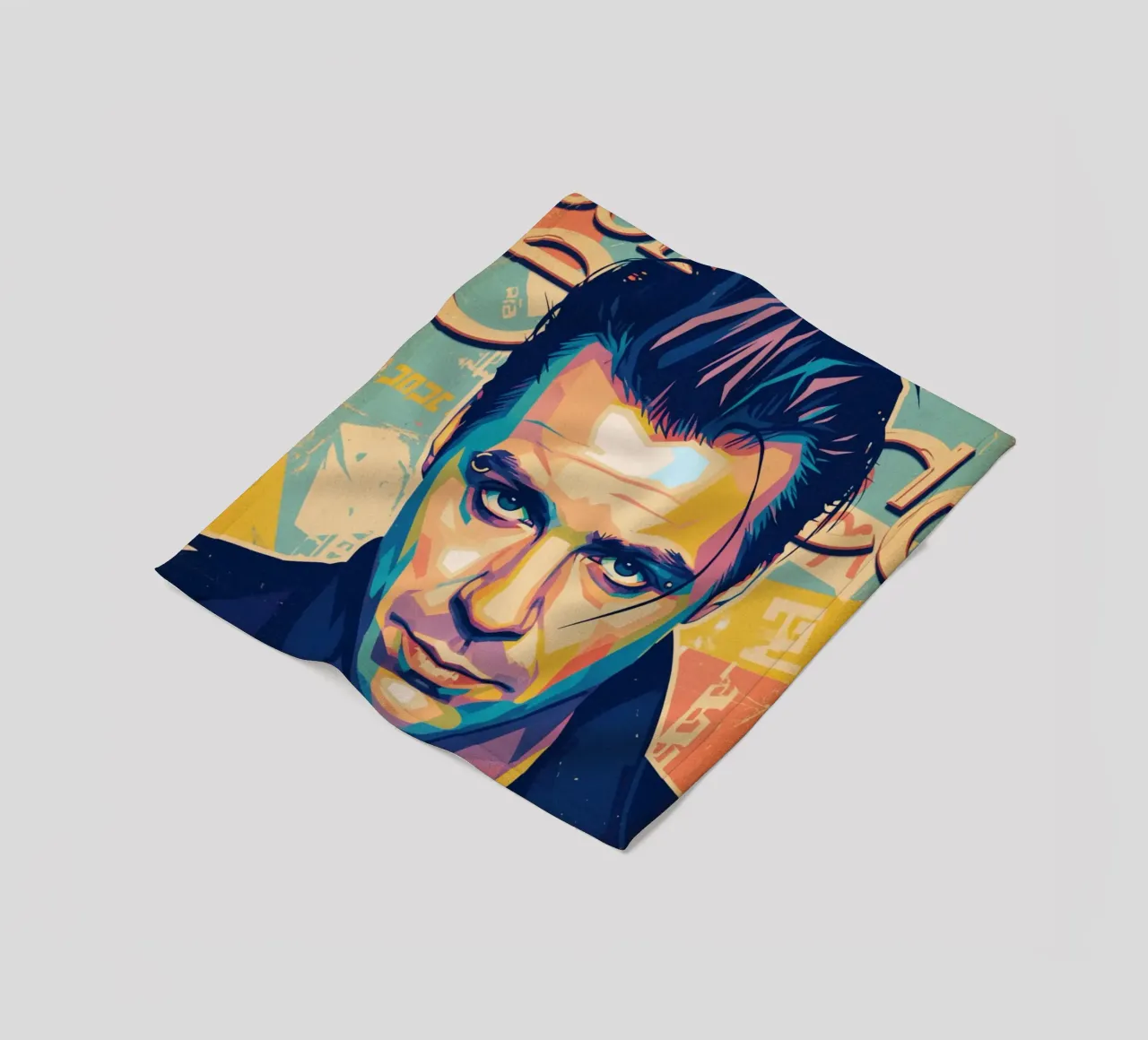 Till Lindemann ritratto pop art coperta in pile da Hantamrata