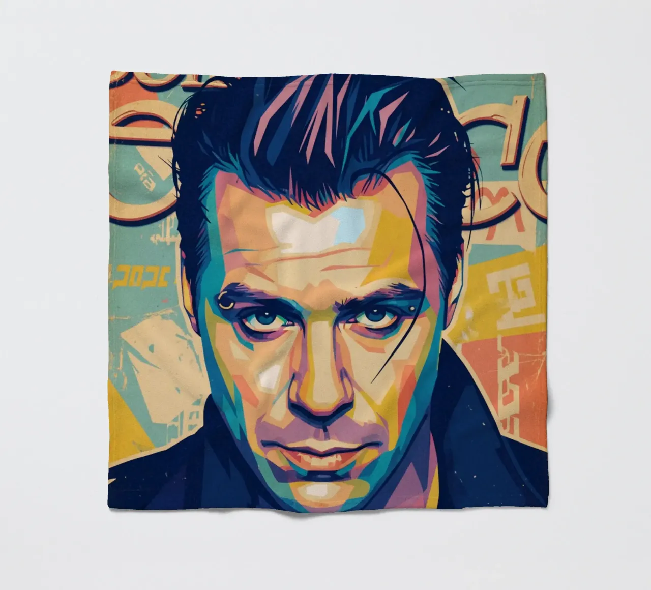 Till Lindemann ritratto pop art coperta in pile da Hantamrata