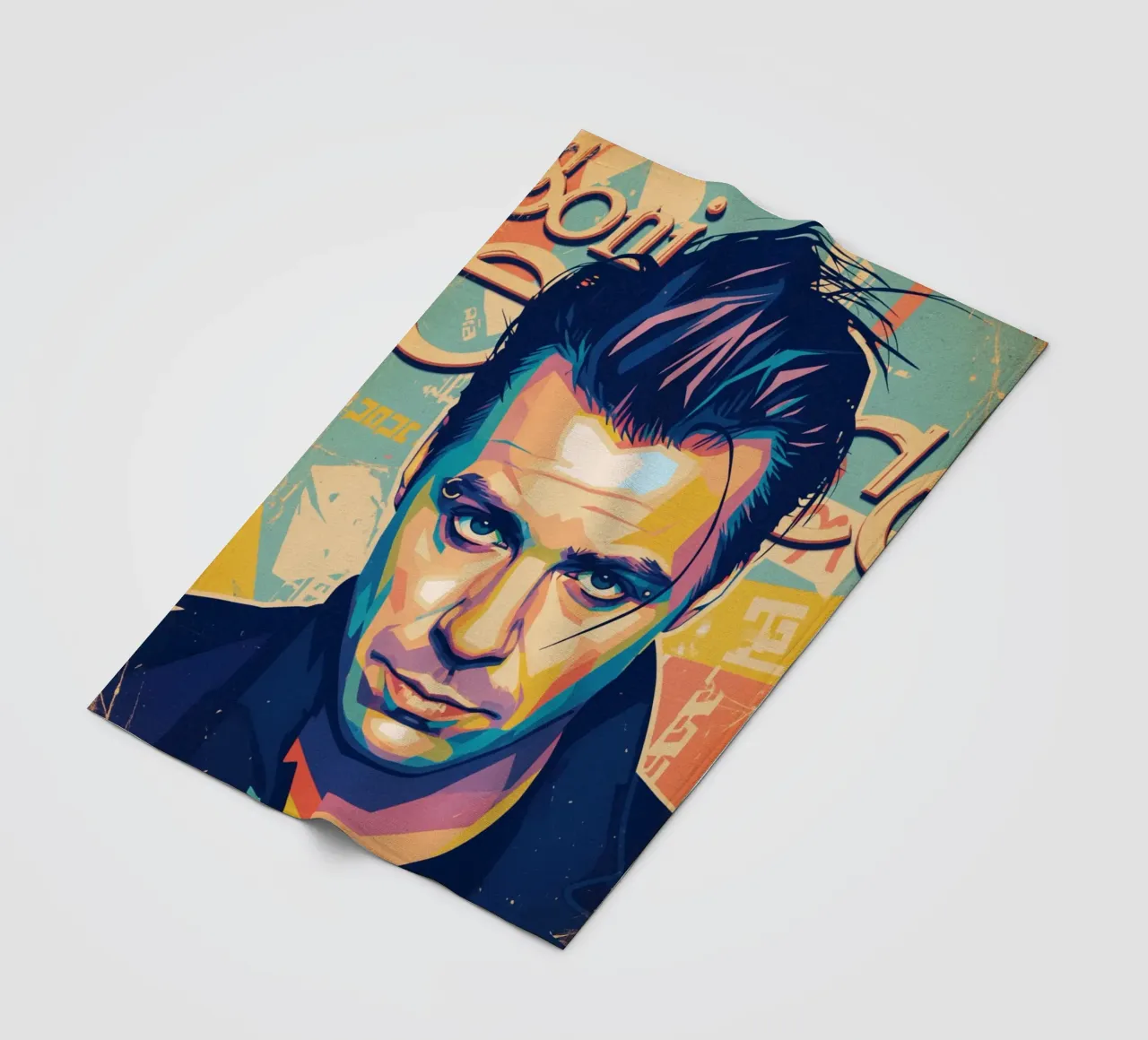 Till Lindemann ritratto pop art coperta in pile da Hantamrata