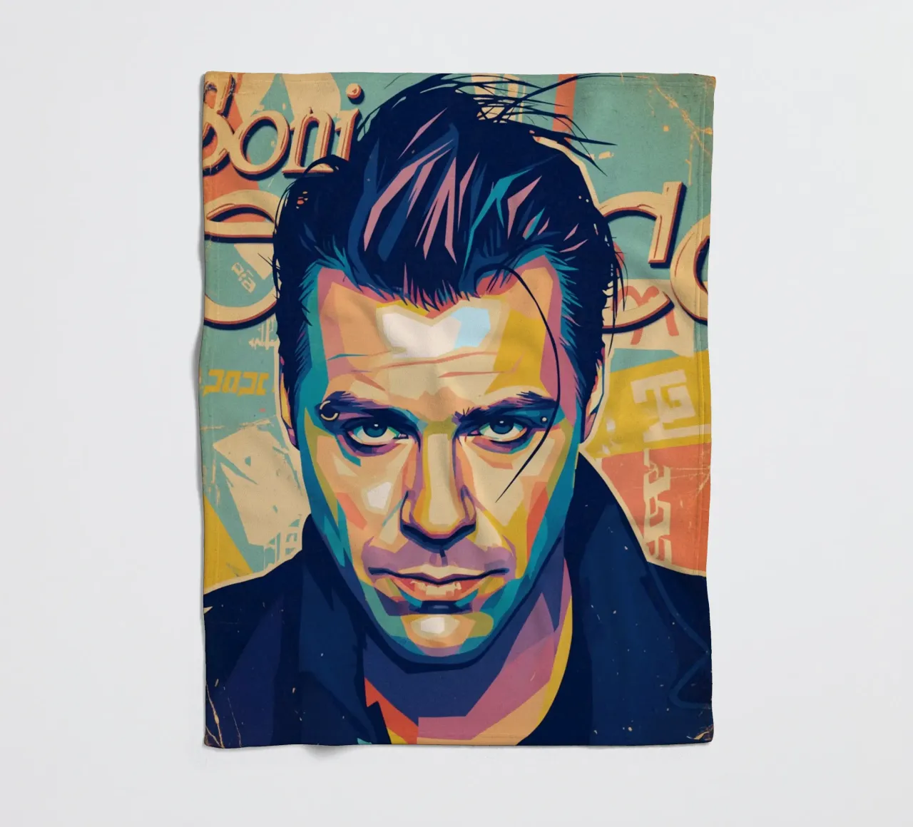 Till Lindemann ritratto pop art coperta in pile da Hantamrata