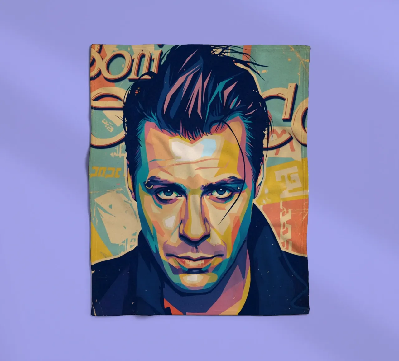 Till Lindemann ritratto pop art coperta in pile da Hantamrata