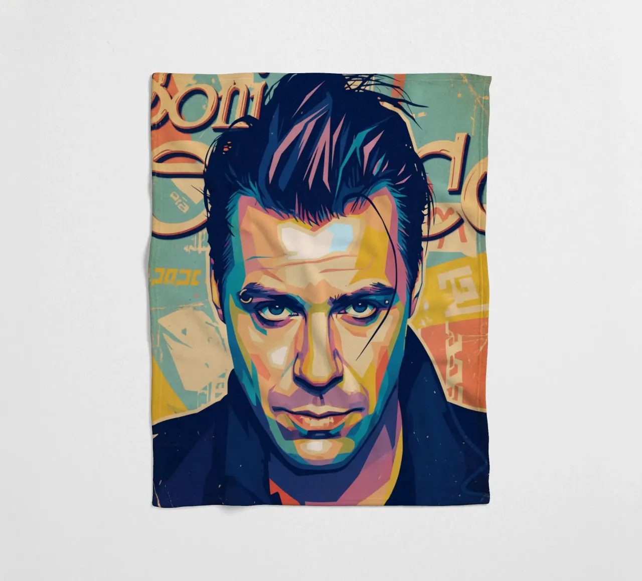 Till Lindemann ritratto pop art coperta in pile da Hantamrata