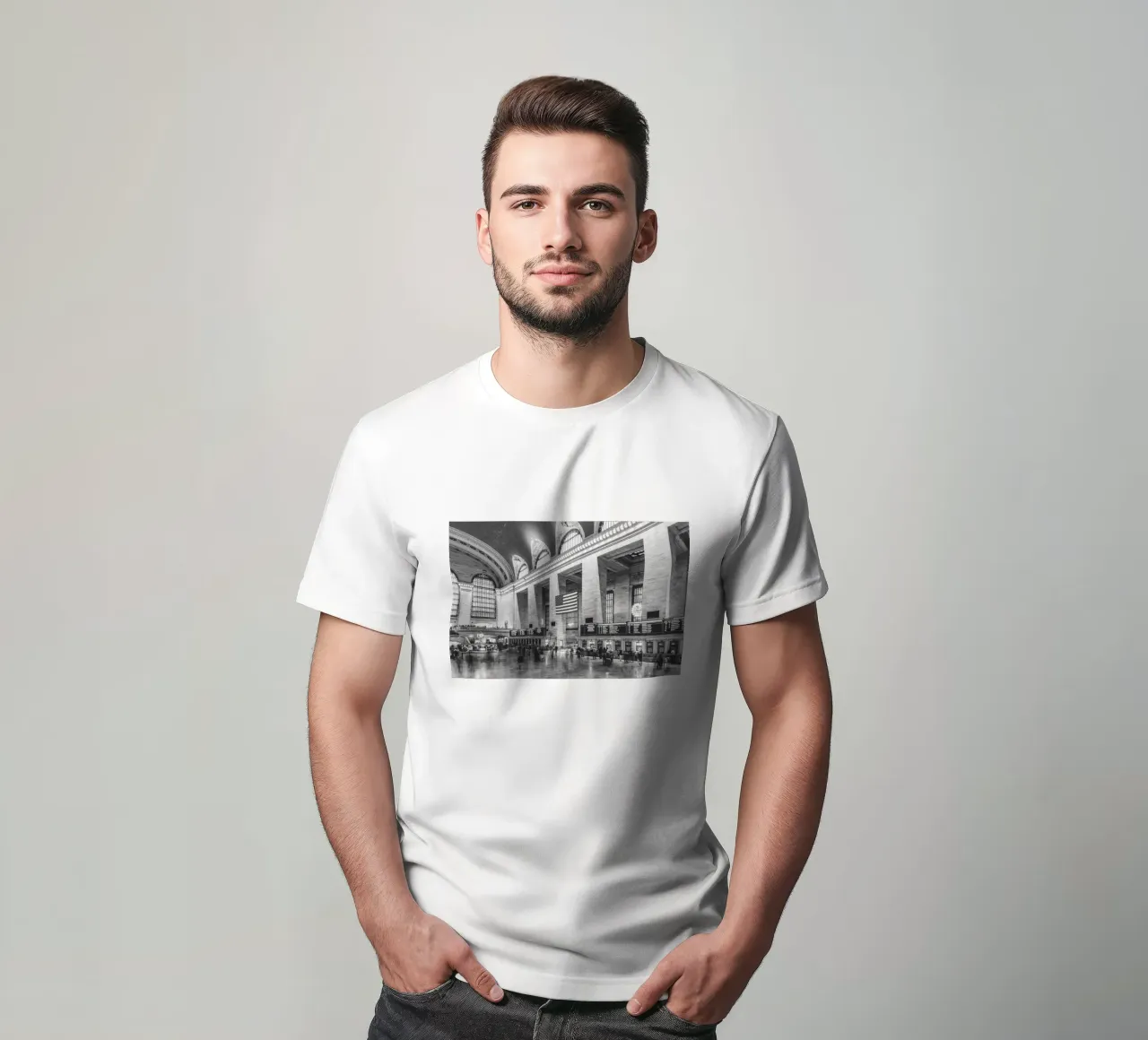 Grand Central Terminal B&W Kunst t-shirt da Carinaprint