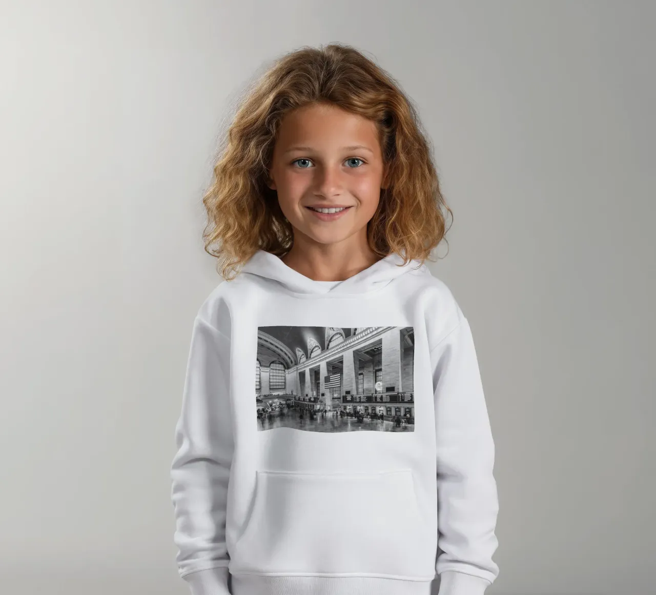 Grand Central Terminal B&W Kunst felpa bambino con cappuccio da Carinaprint