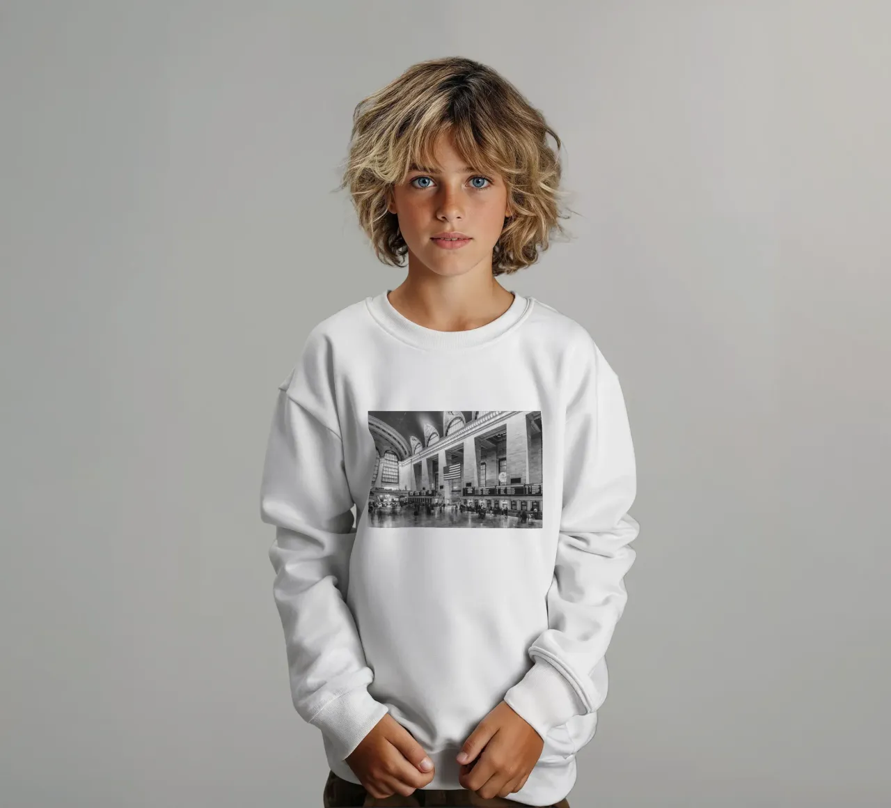 Grand Central Terminal B&W Kunst sudadera para niño de Carinaprint