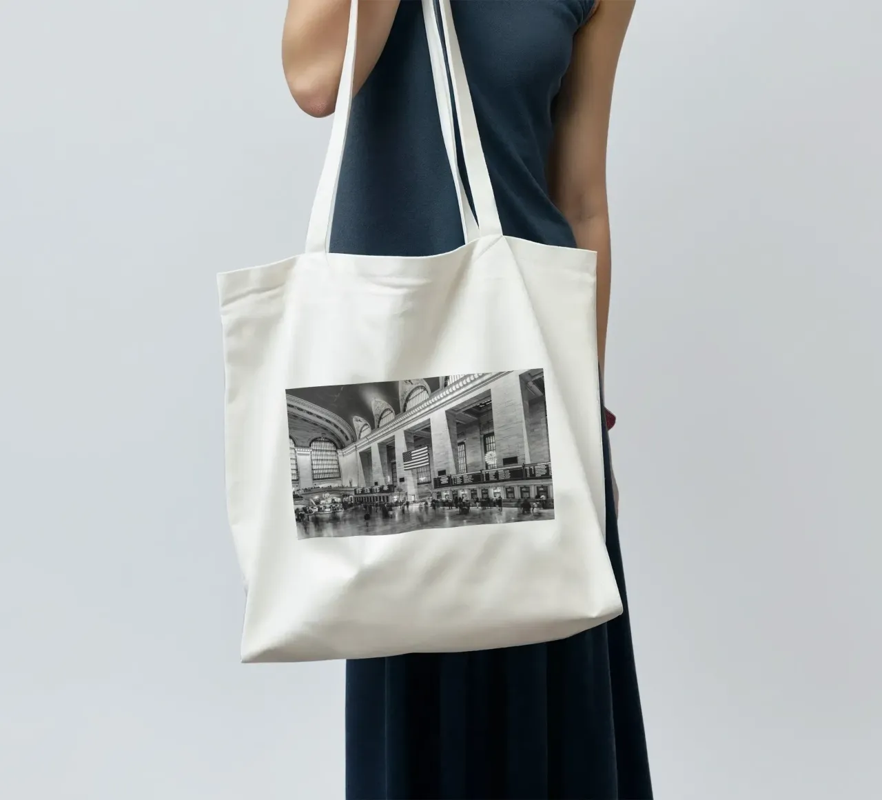 Grand Central Terminal B&W Kunst borsa in juta da Carinaprint