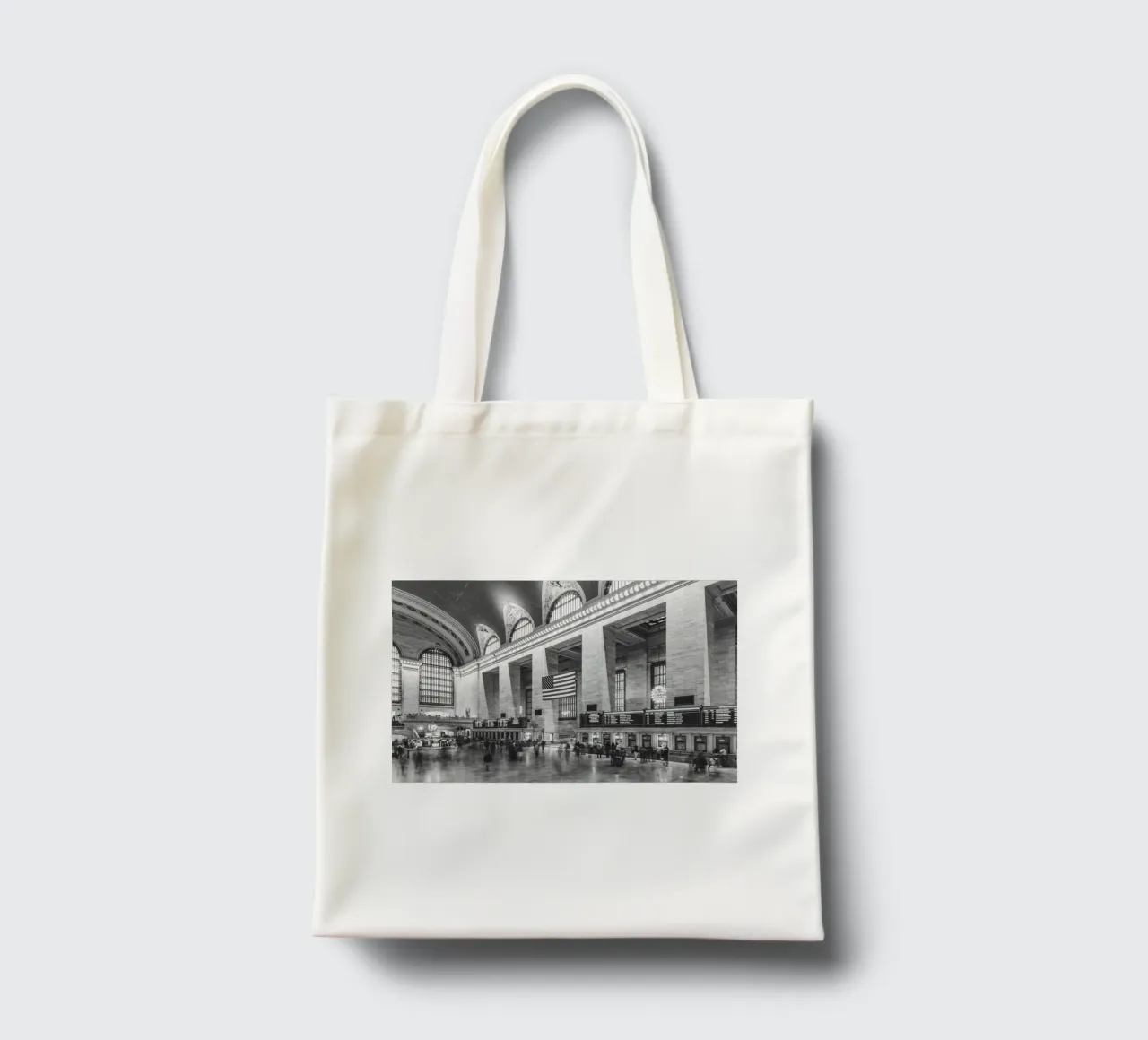 Grand Central Terminal B&W Kunst borsa in juta da Carinaprint