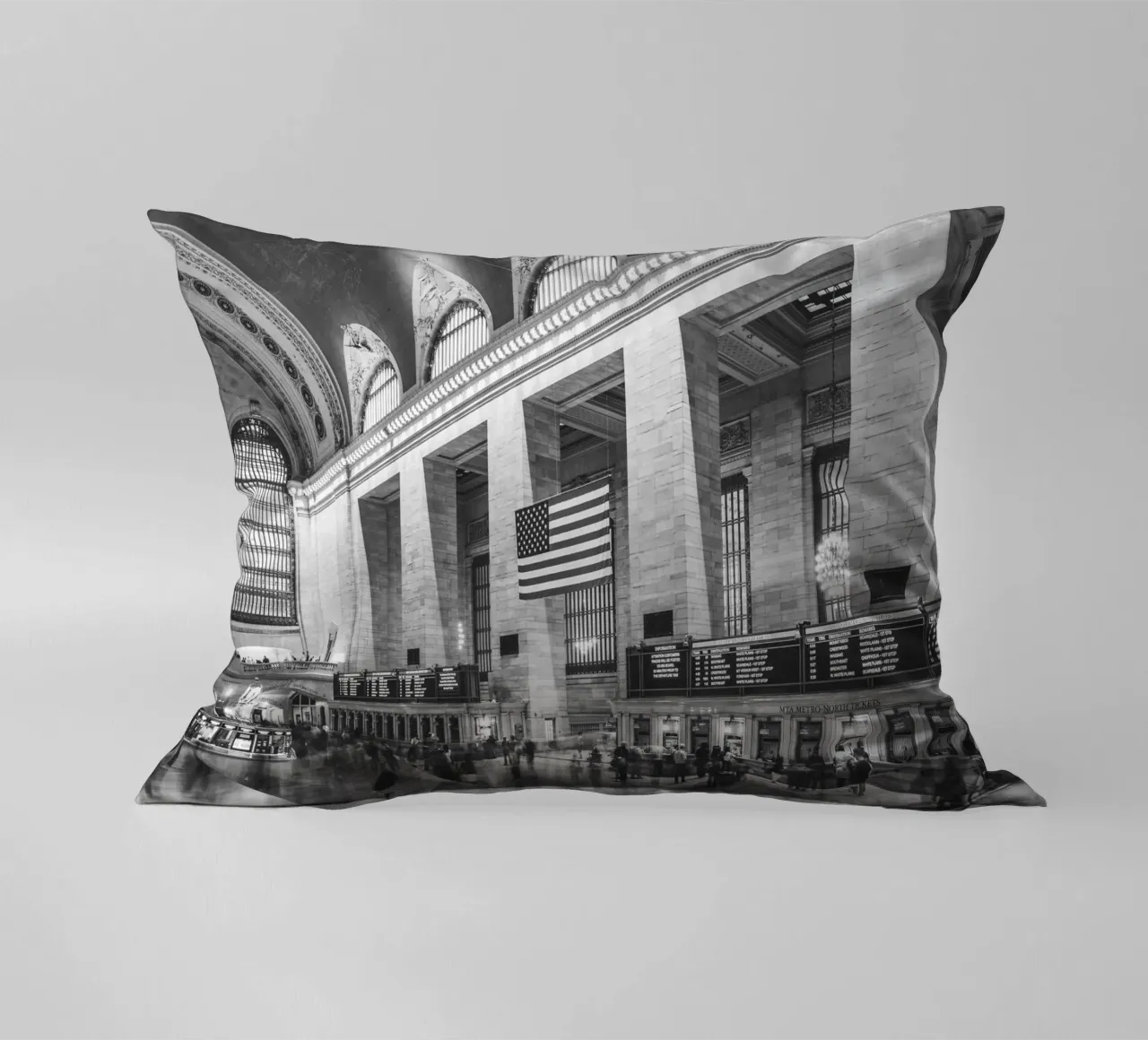 Grand Central Terminal B&W Kunst cuscino da Carinaprint