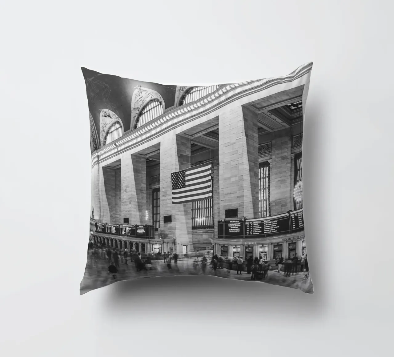 Grand Central Terminal B&W Kunst cuscino da Carinaprint
