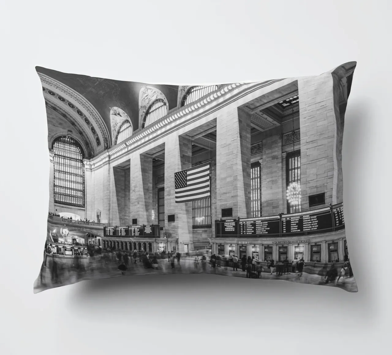 Grand Central Terminal B&W Kunst cuscino da Carinaprint
