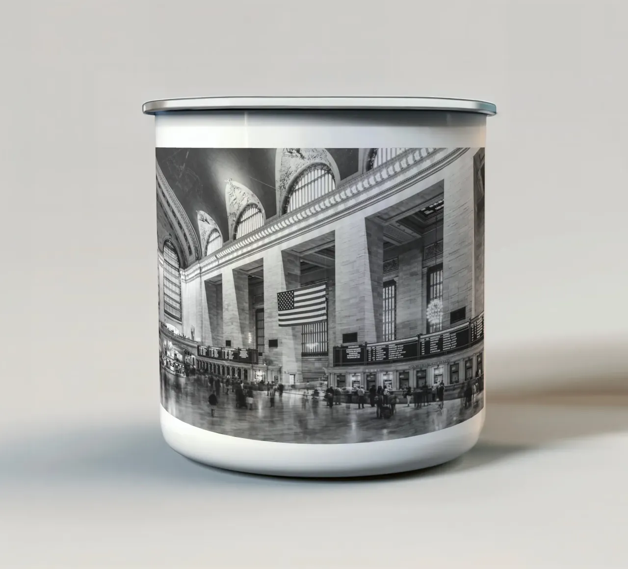 Grand Central Terminal B&W Kunst tazza in smalto da Carinaprint