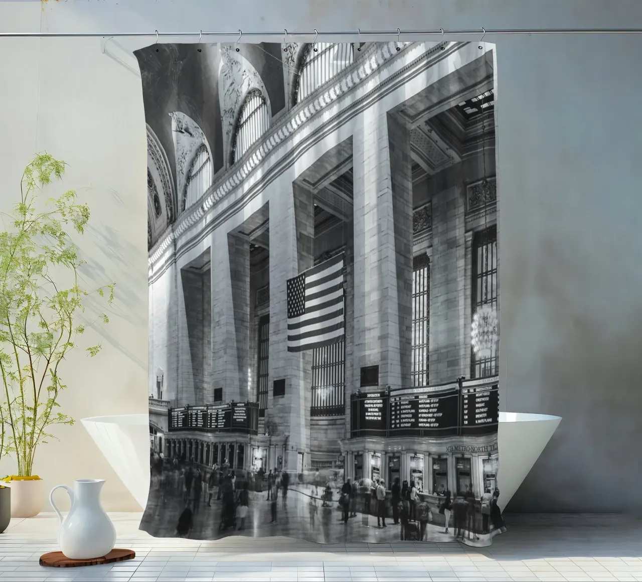 Grand Central Terminal B&W Kunst tenda da doccia da Carinaprint