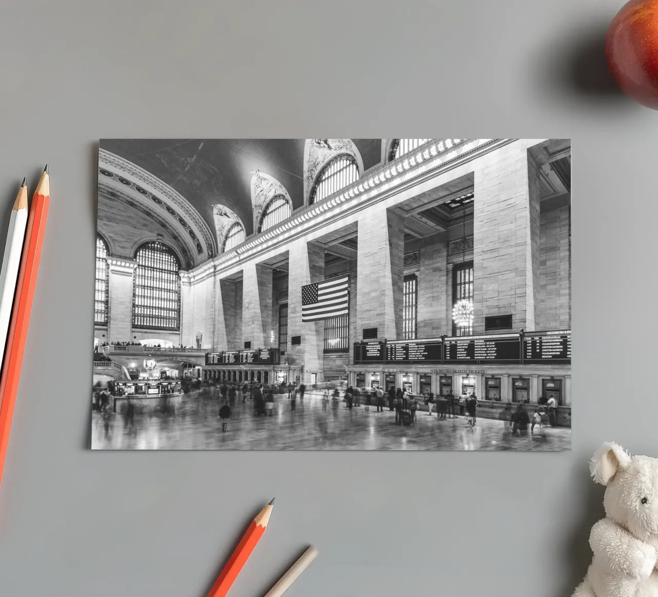 Grand Central Terminal B&W Kunst foglio adesivo da Carinaprint