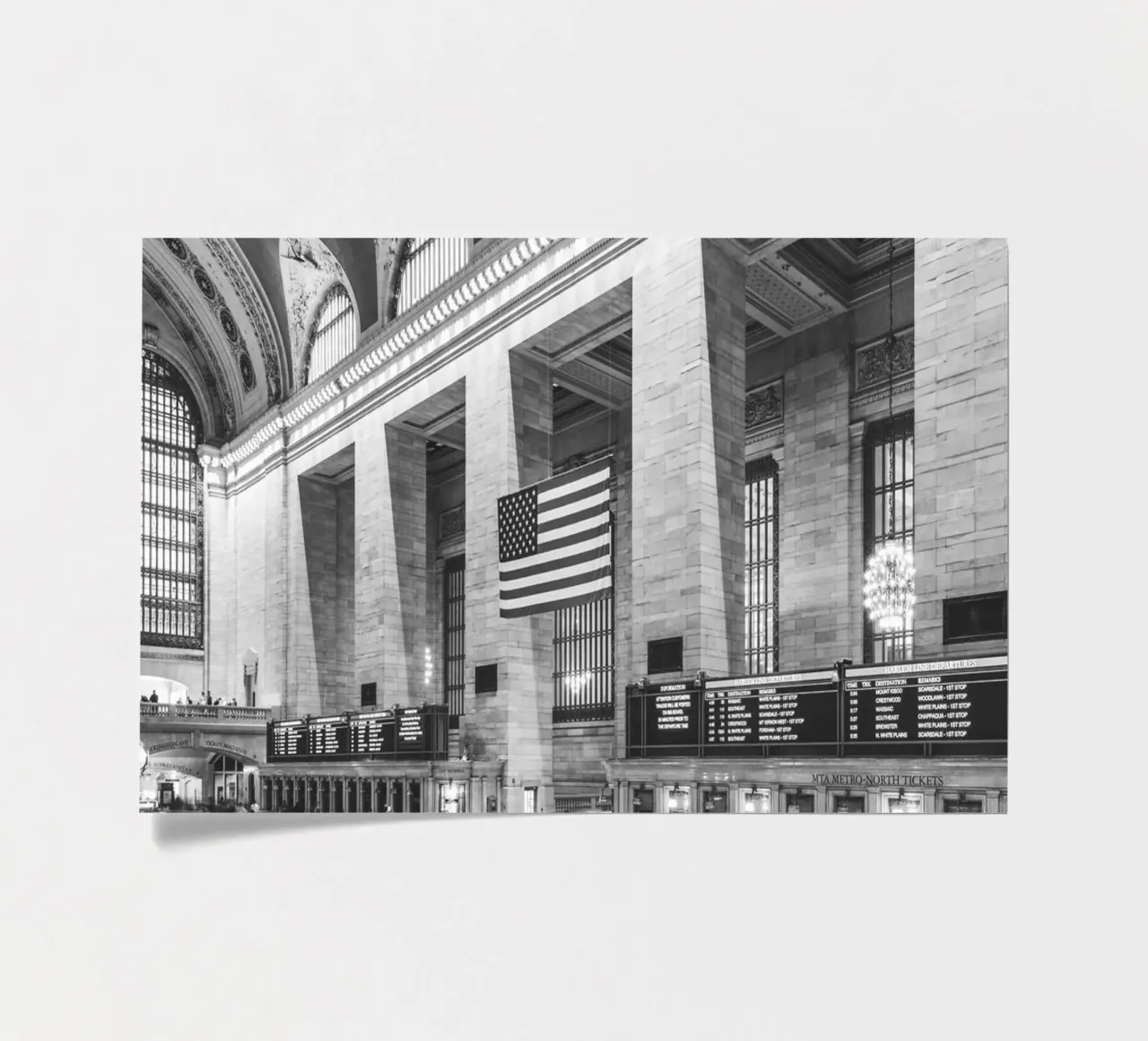 Grand Central Terminal B&W Kunst foglio adesivo da Carinaprint