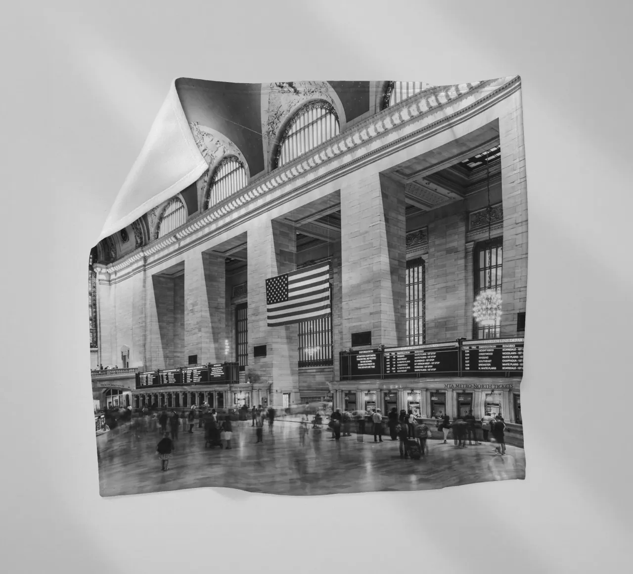 Grand Central Terminal B&W Kunst coperta in pile da Carinaprint