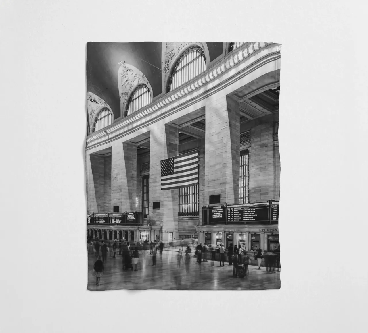 Grand Central Terminal B&W Kunst coperta in pile da Carinaprint