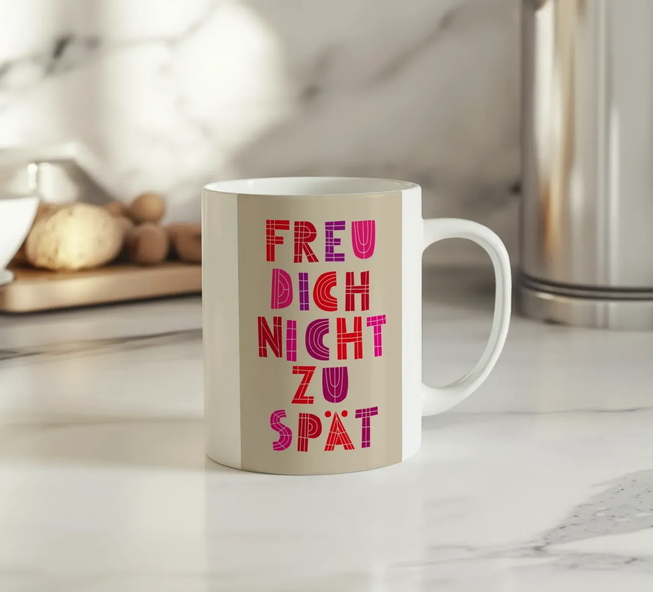 Freu dich nicht zu spät 05 tazza in ceramica da Art Fart