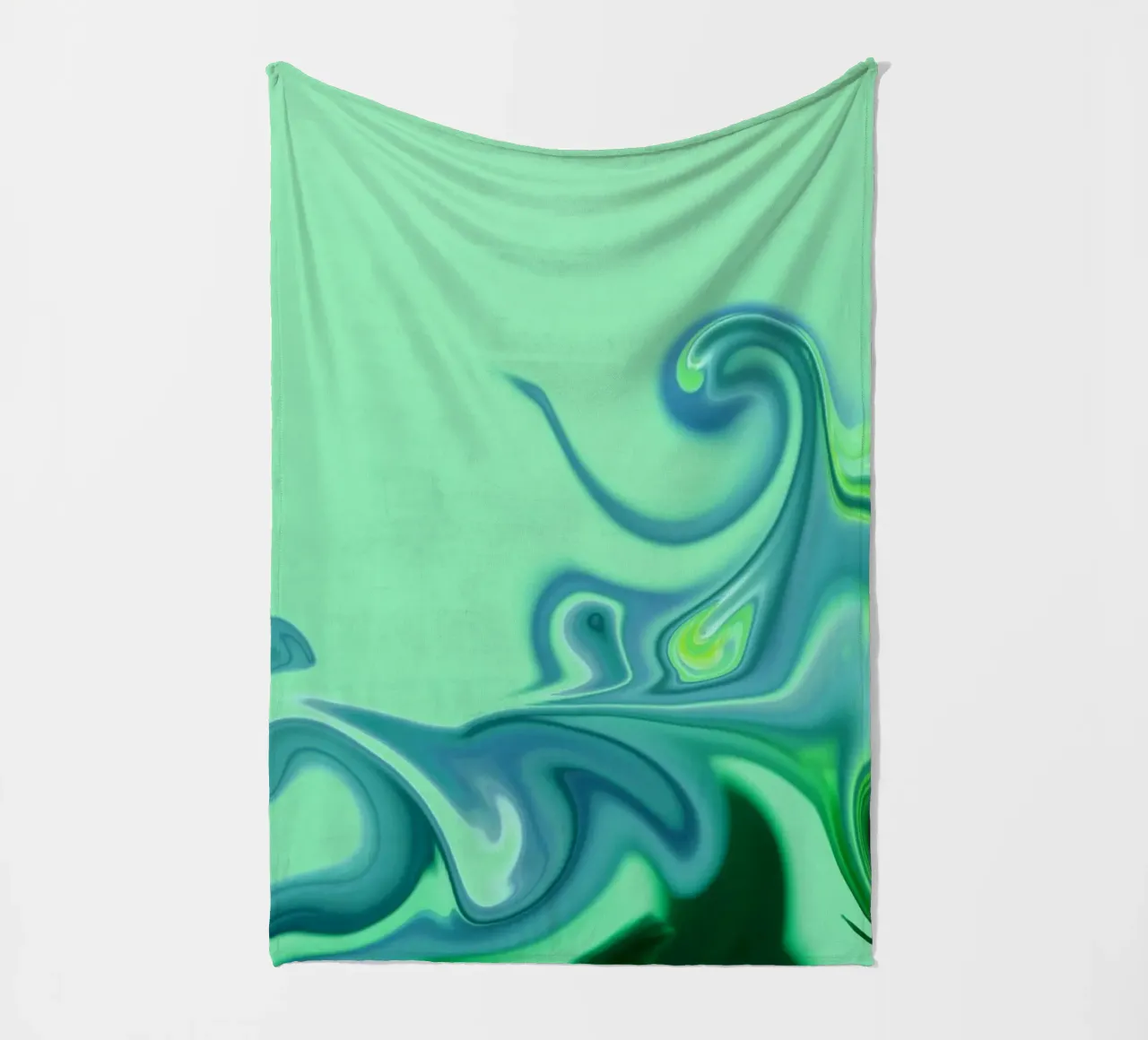 Abstract dynamic pattern in blue and green. fleece blanket by Something for you