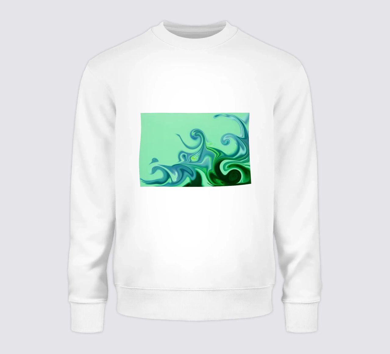 Abstraktes dynamisches Muster in blau und grün. Sweatshirt von Something for you